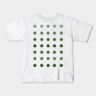 Rows of Green Dots Kids T-Shirt